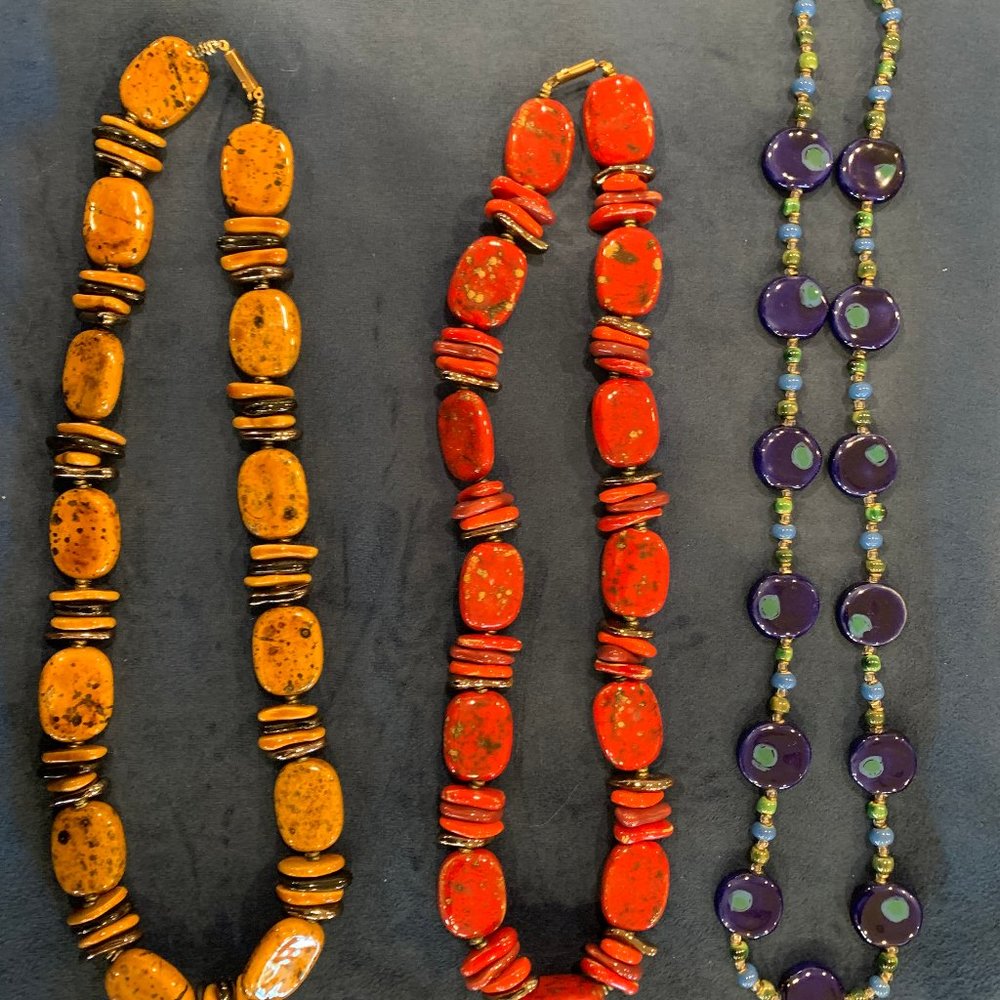 natural stone necklaces made by women in Africa to support their tribes